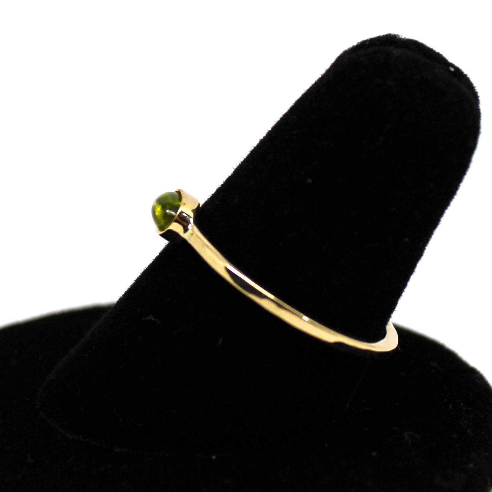 14k Gold Peridot Cabochon Ring: August Birthstone Jewelry
