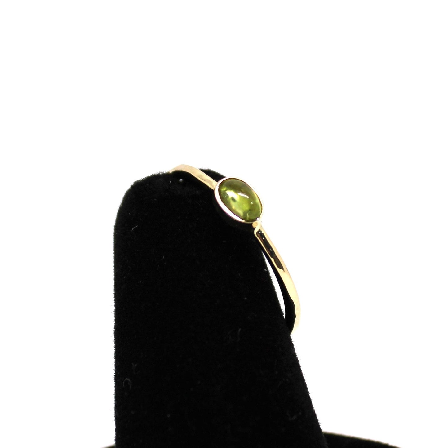 14k Gold Peridot Cabochon Ring: August Birthstone Jewelry