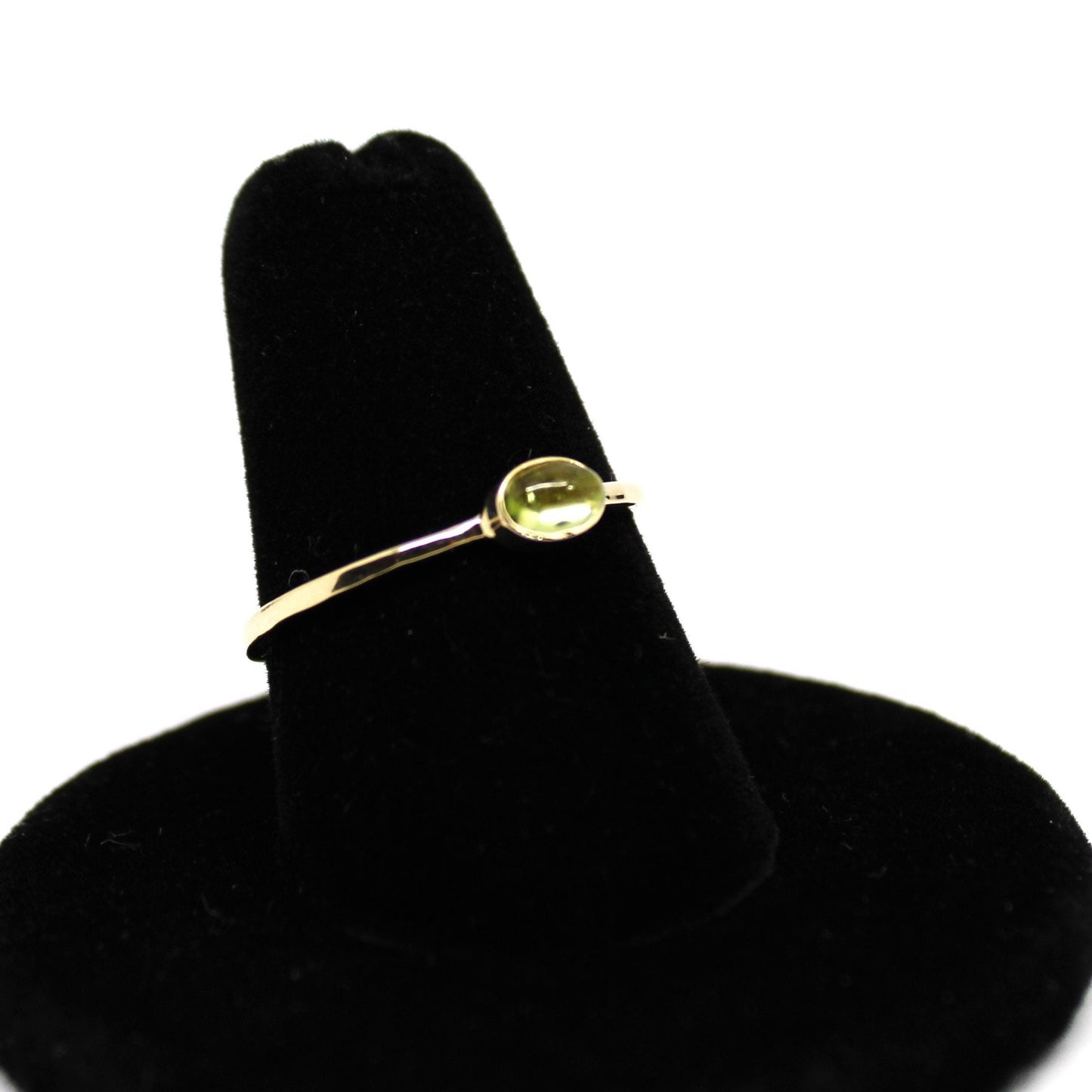 14k Gold Peridot Cabochon Ring: August Birthstone Jewelry
