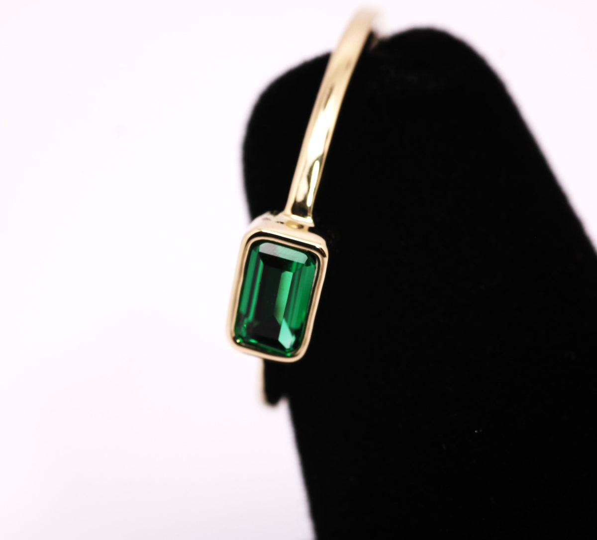 14k Gold Emerald Ring: May Birthstone Solitaire