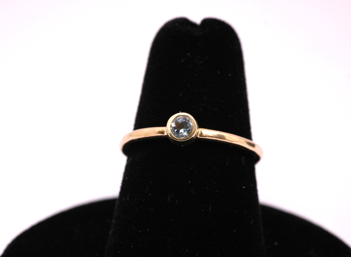 Dainty 14k Gold Aquamarine Ring: March Birthstone Jewelry