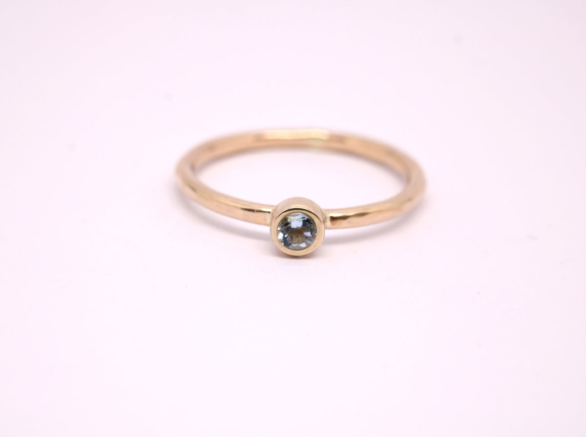 Dainty 14k Gold Aquamarine Ring: March Birthstone Jewelry