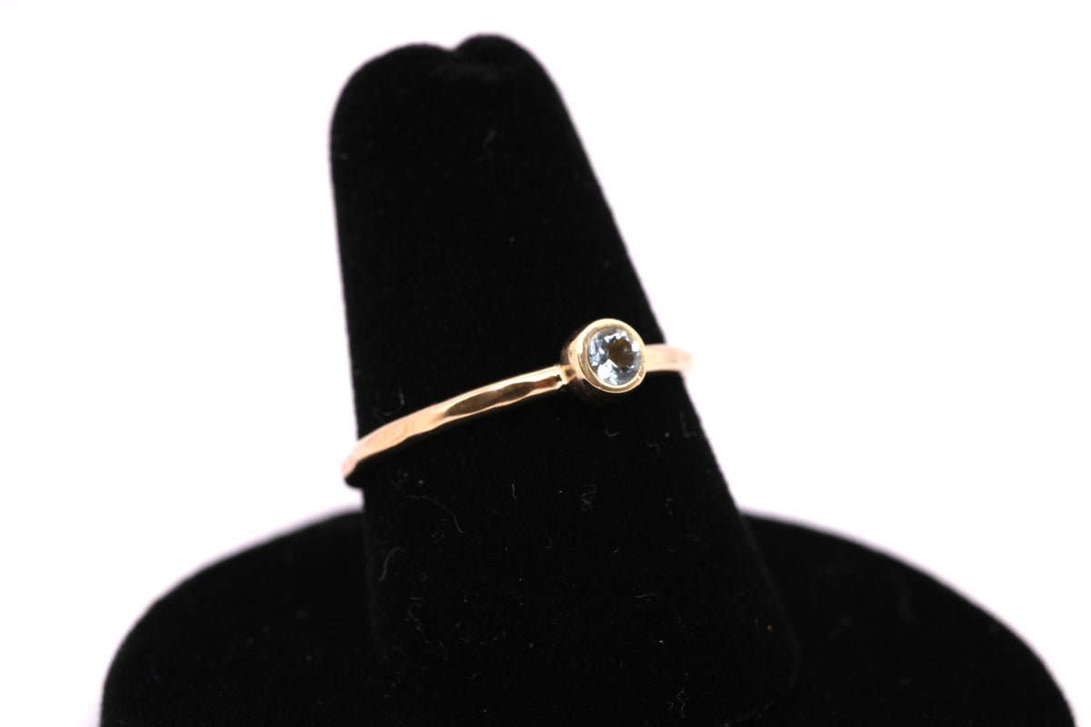 Dainty 14k Gold Aquamarine Ring: March Birthstone Jewelry