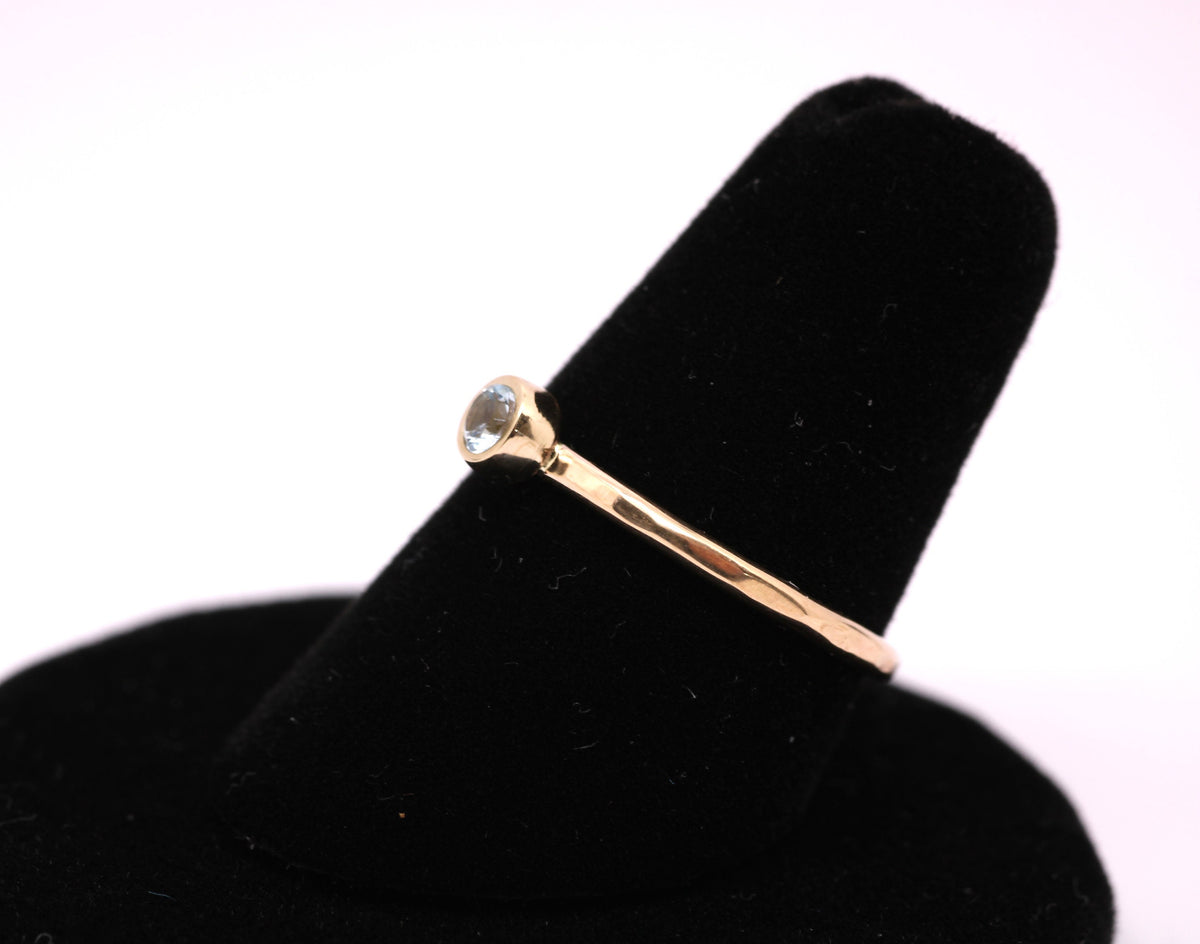 Dainty 14k Gold Aquamarine Ring: March Birthstone Jewelry