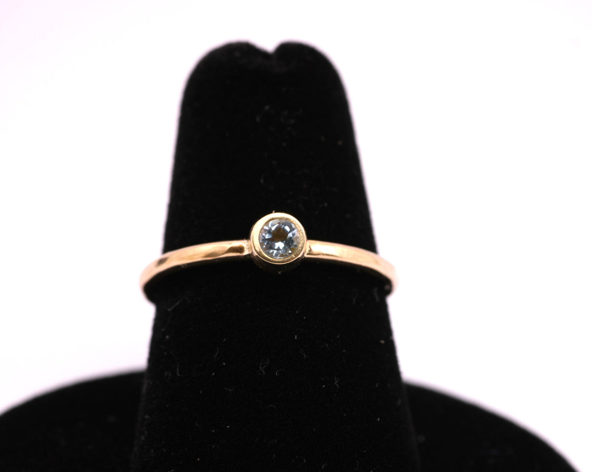 Dainty 14k Gold Aquamarine Ring: March Birthstone Jewelry