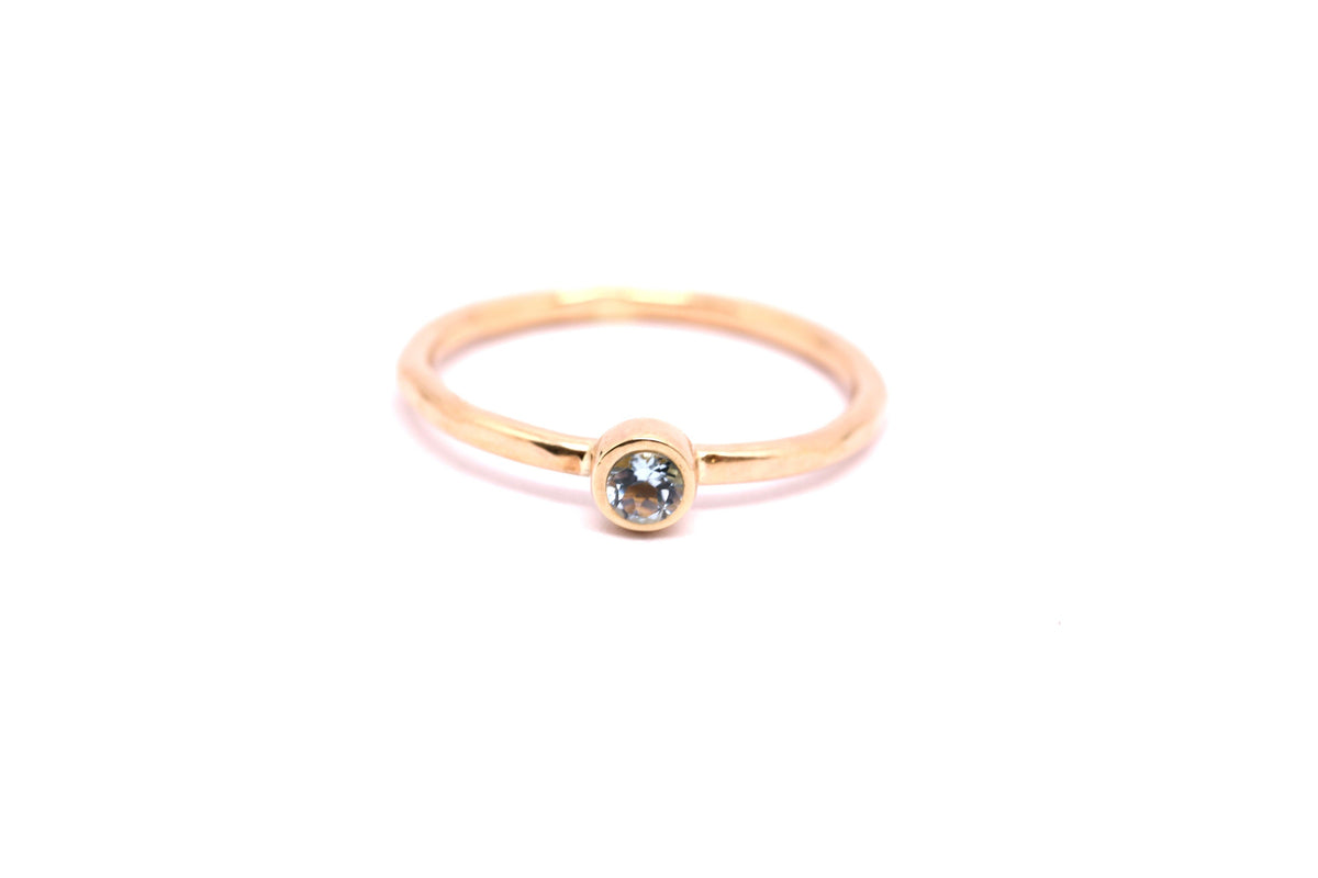 Dainty 14k Gold Aquamarine Ring: March Birthstone Jewelry