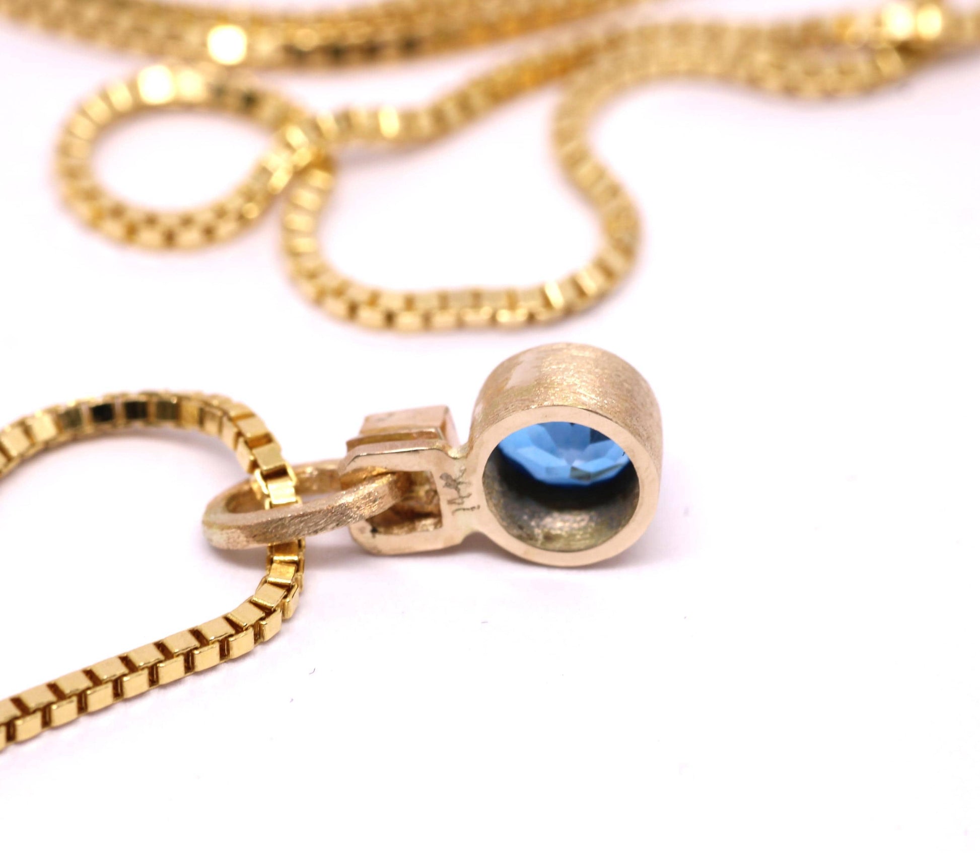 14k Artic Ice Blue Topaz Pendent Necklace with Diamond, Optional Chain __etsy:8105110891