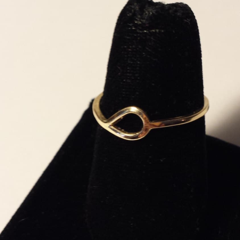 14k Gold Fashion Ring: Minimalist Single Loop Promise Ring