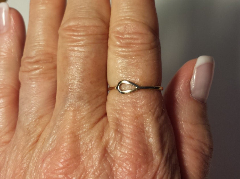 14k Gold Fashion Ring: Minimalist Single Loop Promise Ring