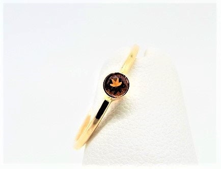 14k Gold Fire Citrine Ring: November Birthstone Stacking Band