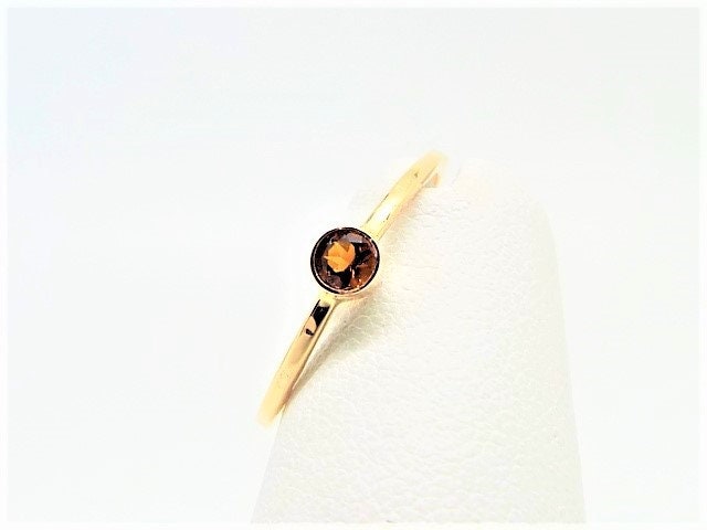 14k Gold Fire Citrine Ring: November Birthstone Stacking Band