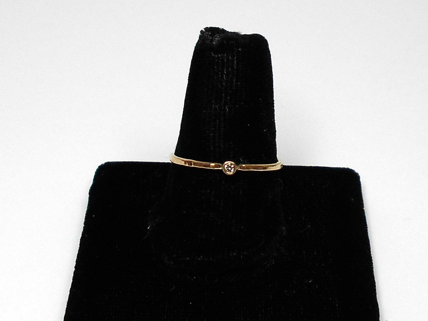 14k Gold Mini Diamond Ring: Handmade Stacking Promise Ring