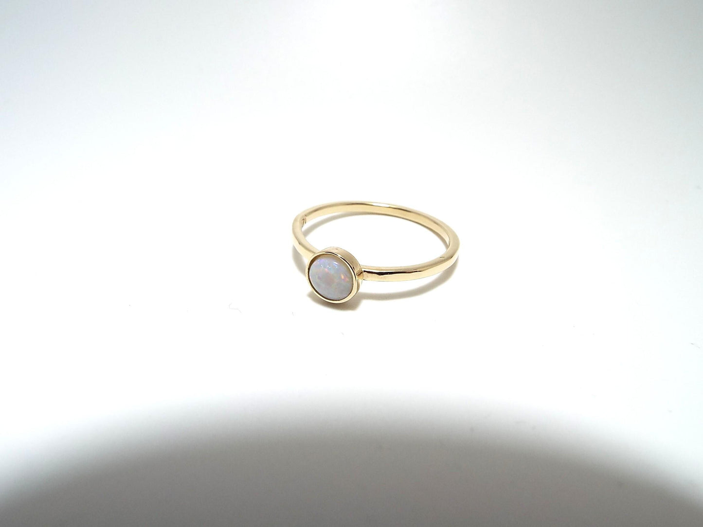 14k Gold Opal Ring: October Birthstone, AA Grade Opal