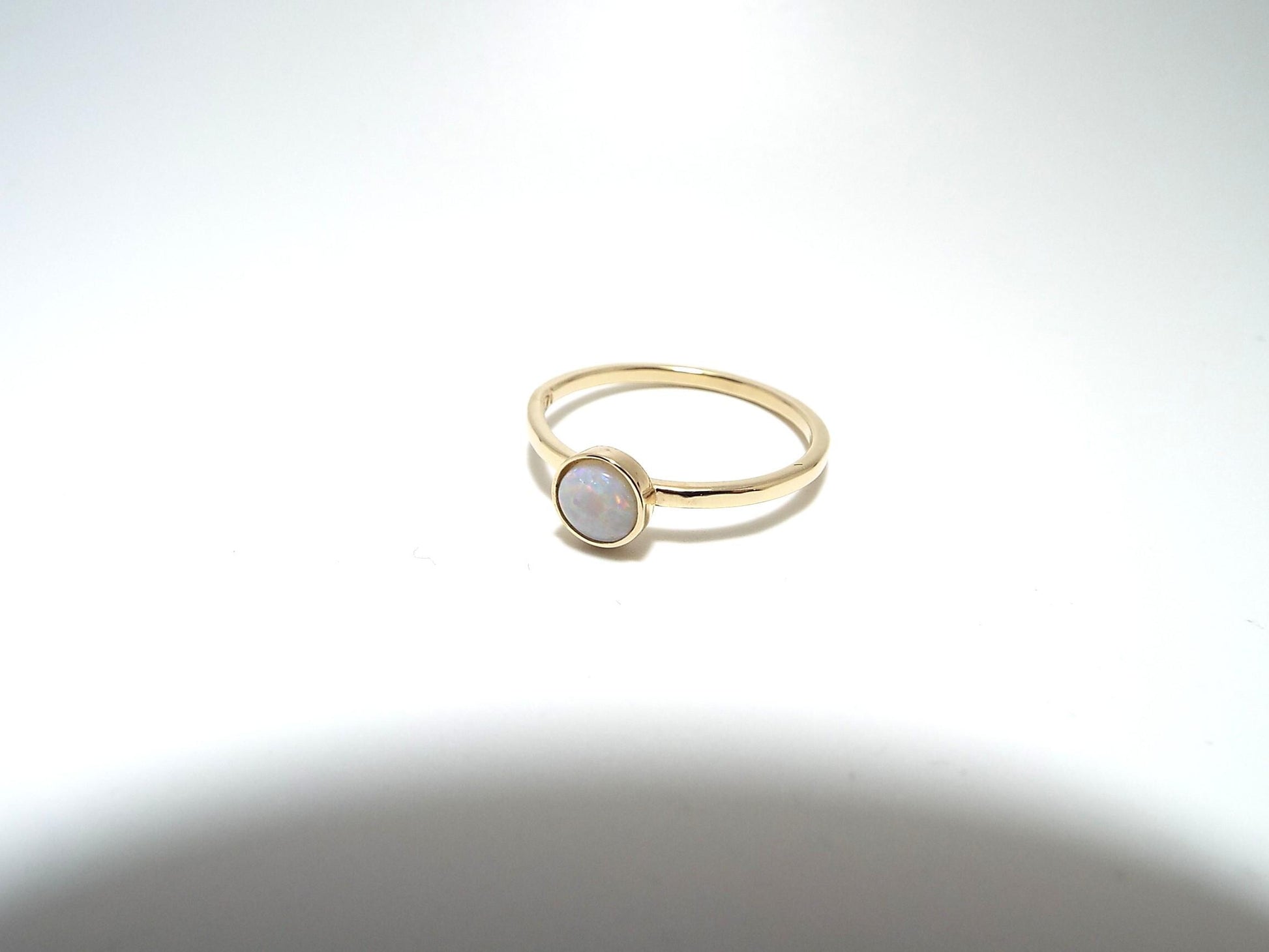 14k Gold Opal Ring: October Birthstone, AA Grade Opal