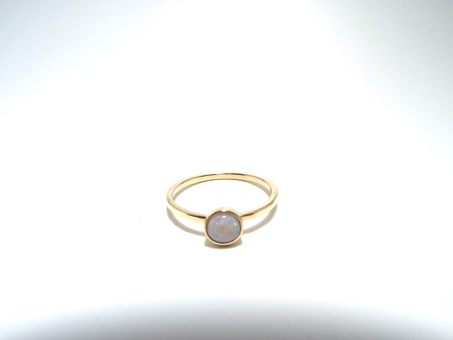 14k Gold Opal Ring: October Birthstone, AA Grade Opal