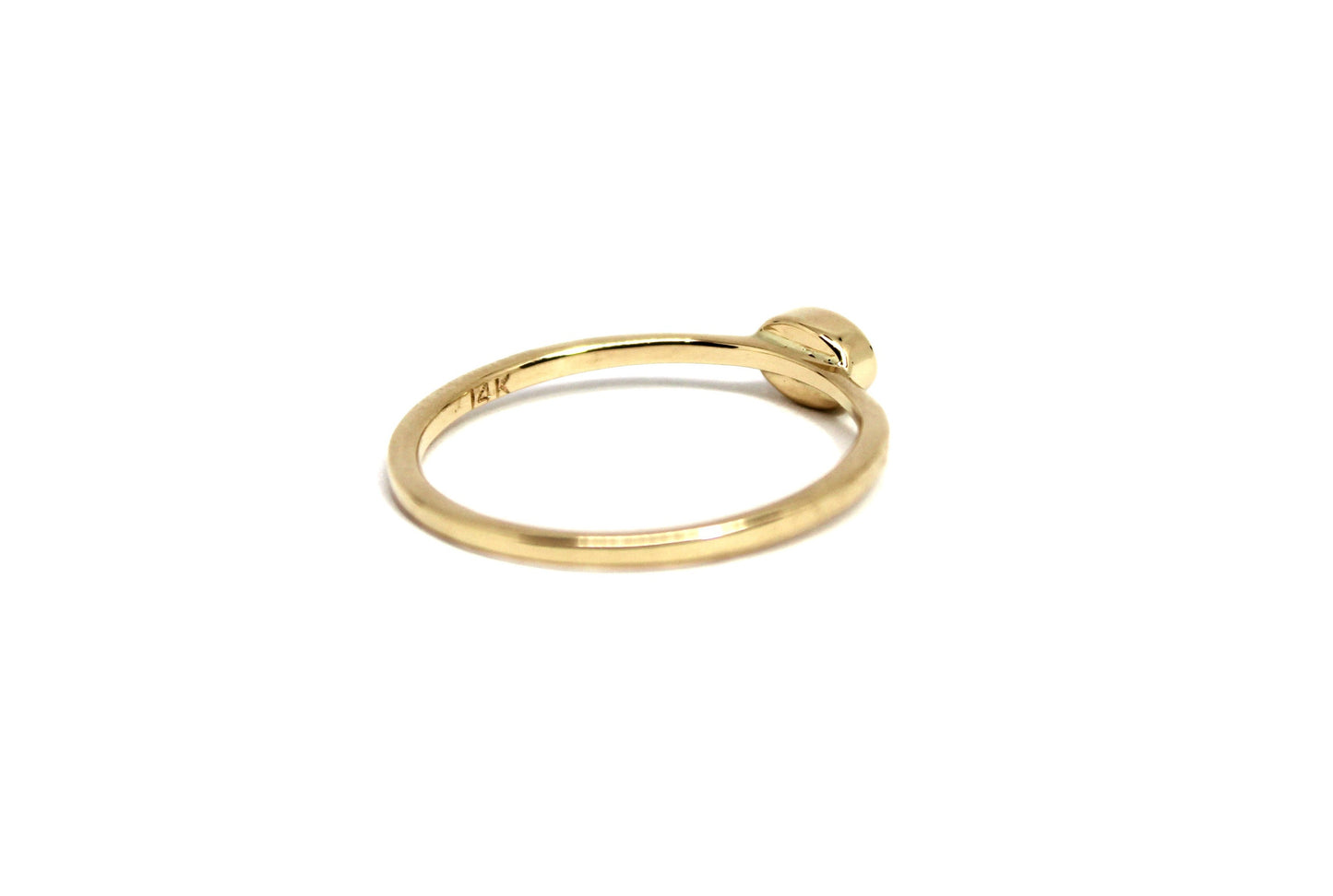 14k Gold Rainbow Moonstone Ring: Solid 14k Stacking Band